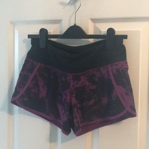 Lululemon run time shorts, dark and light purple